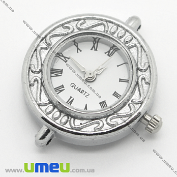 [Архив] Часы для браслетов круглые, Серебро, 31х24 мм, 1 шт (CLC-006117)