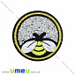 Термоаплікація зі стразами Бджілка, 7 см, Жовто-чорна, 1 шт (APL-031708)