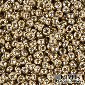 Бісер японський Miyuki круглий RR 11/0 №4204, Duracoat Galvanized, Золотистий (BIS-053189)