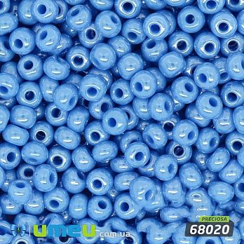 Бісер чеський 6/0, №68020, Блакитний, Перламутровий (BIS-031249)