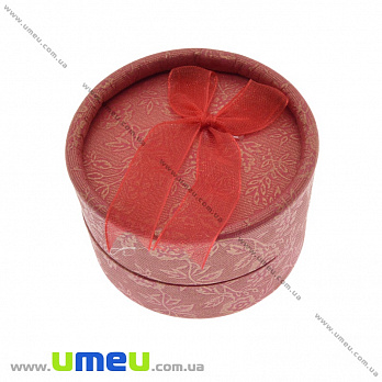 Подарочная коробочка Круглая под кольцо, 5,5х3,5 см, Красная, 1 шт (UPK-035292)