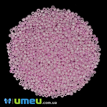 Бісер китайський дрібний, 12/0, Рожевий перламутровий, 2 мм (BIS-008649)