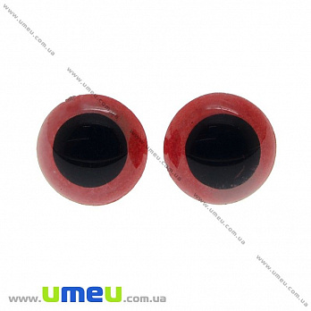 Глазки со штифтом круглые (с заглушками), 16 мм, Красные, 1 комплект (DIF-030519)