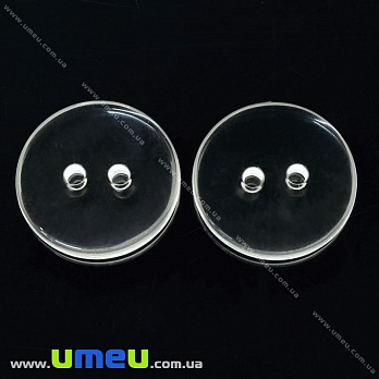 Гудзик пластиковий Круглий, 23 мм, Прозорий (PUG-021354)