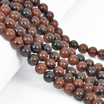 Намистини Обсидіан махогоновий, Натур. камінь, 8,5 мм, Круглі (BUS-058015)
