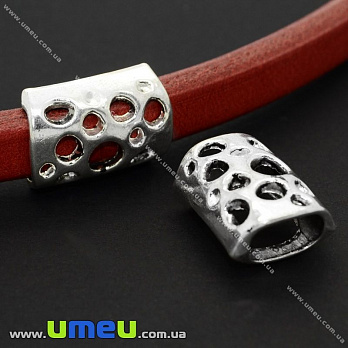 [Архів] Намистина мет. Regaliz, 22х15 мм, Античне срібло (BUS-009158)