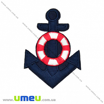 Термоаплікація Якір синій, 6,5х4х5 см (APL-017504)