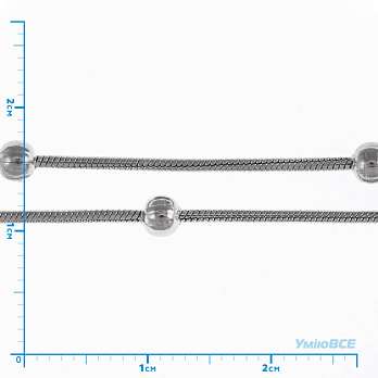 Цепь из нержавеющей стали 1,3 мм с шариками 4 мм, Темное серебро, 1 м (ZEP-055333)