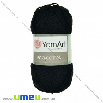 Пряжа YarnArt Eco-cotton 100 г, 220 м, Черная 761, 1 моток (YAR-025216)