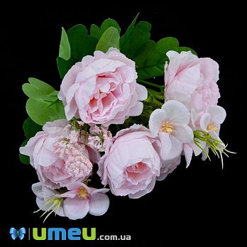 Букет півонії з ромашками, 32 см, Рожевий (DIF-045842)