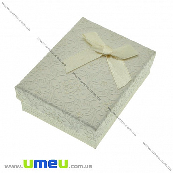 Подарочная коробочка Прямоугольная с узором, 9х7х3 см, Кремовая, 1 шт (UPK-023103)