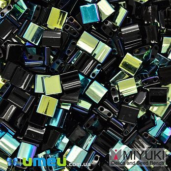 Бісер японський Miyuki TILA №4555, 5х5 мм, Чорно-зелений двосторонній (BIS-046064)