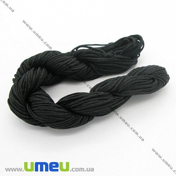 Нейлоновый шнур (для браслетов Шамбала), 1,2 мм, Черный, 1 м (LEN-005281)