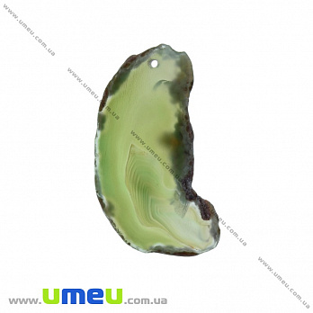 Зріз Агата, Зелений, 55х26 мм (POD-022106)