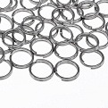 Колечки двойные из нерж. стали, 10 мм, 0,7 мм, Темное серебро (STL-060421)