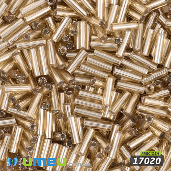 Бісер чеський Стеклярус 3, №17020, Золотий блискучий, 7 мм (BIS-050520)