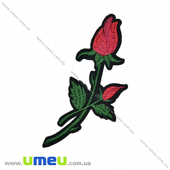 Термоаппликация Роза красная, 13х5 см, 1 шт (APL-025796)
