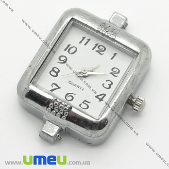 [Архив] Часы для браслетов квадратные, Серебро, 32х22 мм, 1 шт (CLC-006108)