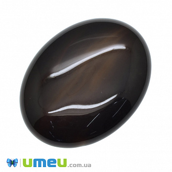 Кабошон нат. камінь Агат коричневий, Овал, 40х30 мм (KAB-050616)