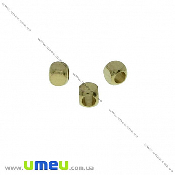 Намистина мет. Куб, 2,5х2,5 мм, Золото (BUS-031583)