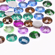 Кабошони пластикові, Круглі грановані, 10 мм, Мікс (KAB-012486)