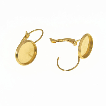 Швензи з нерж. сталі з майданчиком під кабошон 12 мм, 23х14 мм, Золото (STL-060519)