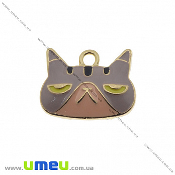 [Архів] Підвіска металева Кот, Золото, 24х19 мм (POD-036218)