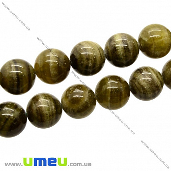 [Архів] Намистина натуральний камінь Нефрит, 18 мм, Кругла (BUS-009964)