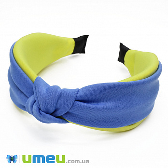Обруч Чалма з вузлом тканина, 50 мм, Жовто-блакитний (OSN-048655)