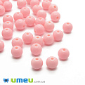 Бусины пластиковые Круглые, 8 мм, Розовые (BUS-047372)