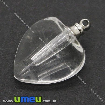 Скляний кристал Серце, Прозорий, 22х18 мм (DIF-006783)