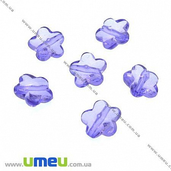 Бусина акриловая Цветок, 13 мм, Фиолетовая, 1 шт (BUS-007861)