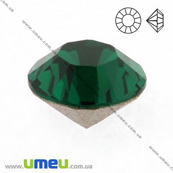 Стрази скляні конусні SS16 (3,8 мм), Смарагдові (STR-018842)