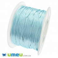 Атласний нейлоновий шнур, 1 мм, Блакитний, 1 м (LEN-004016)