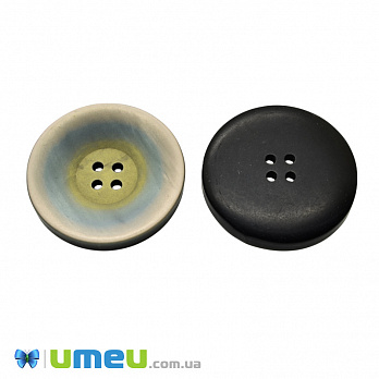 Гудзик пластиковий Круглий, 34 мм, Сіра (PUG-046529)