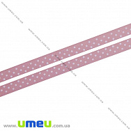 Репсовая лента в горошек, 10 мм, Розовая (LEN-022433)