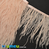 Пір'я страуса на стрічці, 10-15 см, Персикові (PER-047471)