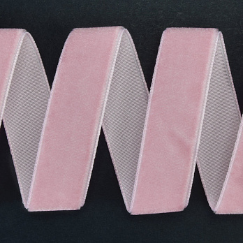 Стрічка оксамитова, 15 мм, Рожева (LEN-061439)