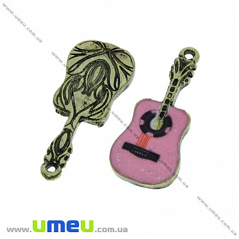 [Архів] Підвіска метал. Гітара, 26х12 мм, Антична бронза (POD-031456)