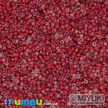 Бісер японський Miyuki круглий RR 15/0 №MIX52, Мікс червоний (BIS-040551)