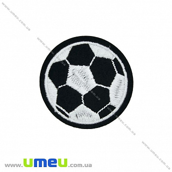 Термоаплікація М'яч, 5 см, Чорна (APL-027673)