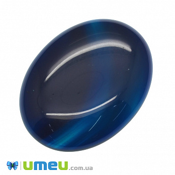 Кабошон нат. камінь Агат синій, Овал, 40х30 мм (KAB-050598)