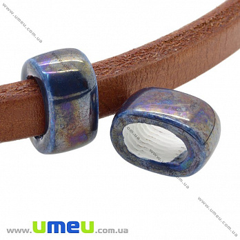 Бусина Regaliz (Licorice) керамическая, 19х10х13 мм, Темно-синяя, 1 шт (BUS-010525)