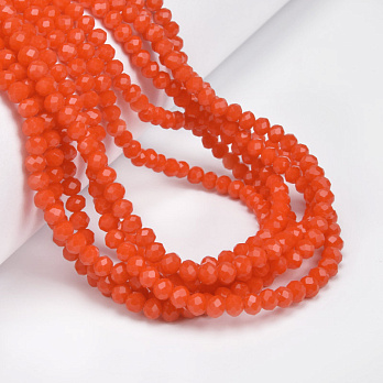 Намистини ронделі, 4х3,5 мм, Червоні (BUS-061256)