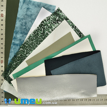 Набор тканей, Серебристо-зеленый, 1 набор (LTH-042059)