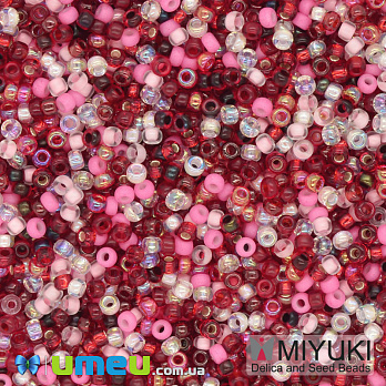 Бісер японський Miyuki круглий RR 11/0 №MIX05, Мікс червоний (BIS-040542)