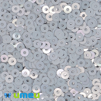 Пайетки Италия круглые плоские, 3 мм, Белые №1009 Ghiaccio Metal, 3 г (PAI-039157)