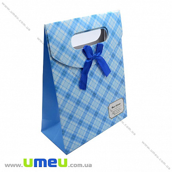 Подарочный пакет на липучке, Голубой, 16х12х6 см, 1 шт (UPK-014793)
