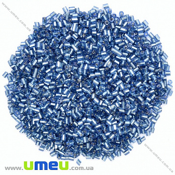 Бисер китайский рубка, 2,2 мм, Синий блестящий, 25 г (BIS-001499)