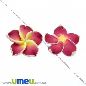 [Архів] Намистина-підвіска FIMO Квітка, 26 мм, Бордова (BUS-007728)